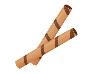 Wafer sticks. Chocolate cream filled wafer sticks or rolls. 