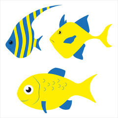 illustration of fish yellow and blue