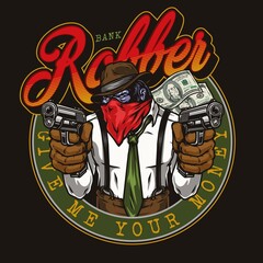 Mafia round colorful vintage print