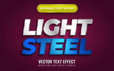 Light steel editable text effect