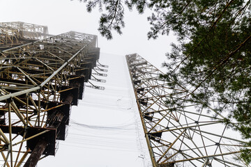 Radar System Duga at the Chernobyl Exclusion Zone, Ukraine. Abandoned soviet antenna complex
