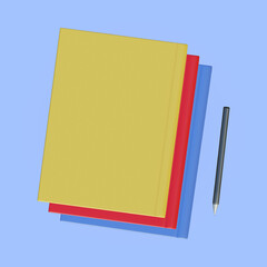 book 3d rendering illustration