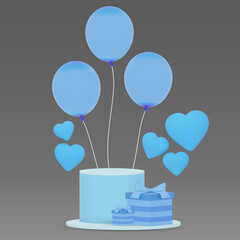 podium father day concept 3d rendering illustration