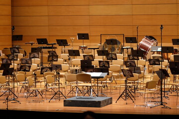 seating for the symphony musicians before the show begins