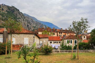 Fototapeta na wymiar Architecture of Old Town in Kotor, Montenegro