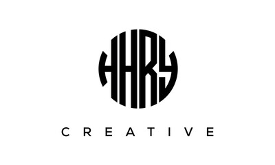 Letters HHRY creative circle logo design vector, 4 letters logo