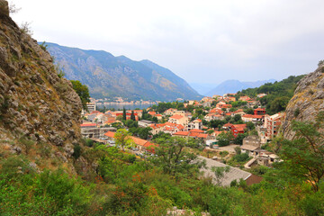 Fototapeta na wymiar Panoramic view of the Bay of Kotor, Montenegro