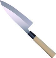 kitchen knife isolated on white background, Vector illustration, chef knife, Cutlery icon set