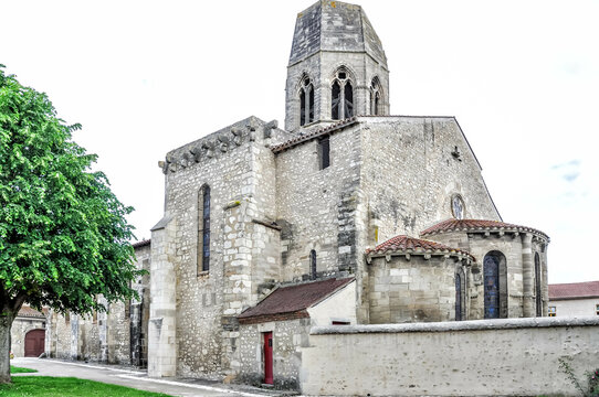 Charroux, France.
View of the Church of Saint-Jean-Baptiste in the village of Charroux, a medieval town, and classified as one of the most beautiful villages in France
