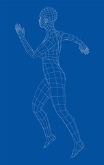 Obraz na płótnie Canvas Wireframe ballerina in dance pose