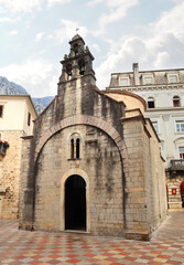 Fototapeta na wymiar Church of St. Luke in Old Town of Kotor, Montenegro