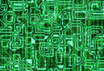 background of green digital matrix code