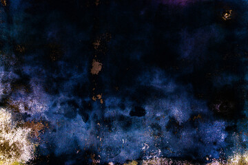 Brick wall neon. Abstract bar texture. Dark blue night light background. Futuristic basement room,...
