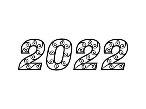 Happy New Year 2022 text design template.