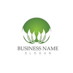 Obraz premium Logos of green Tree leaf ecology