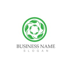 Logos of green Tree leaf ecology