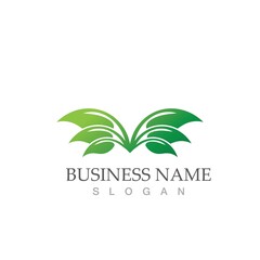 Logos of green Tree leaf ecology