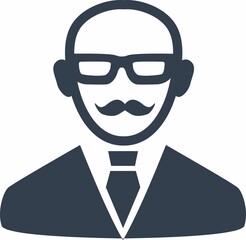 Business avatar man in black and white color palette.