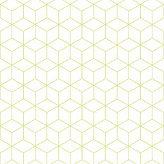 geometric cube seamless pattern soft gold and white background minimalist concept ready for your design template