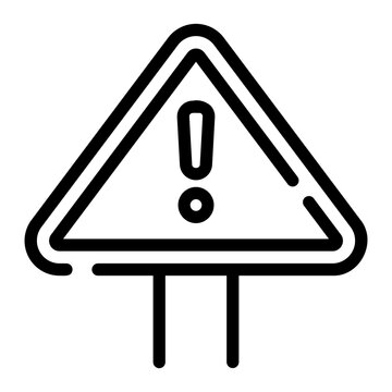 caution sign outline icon - a sign with a warning symbol