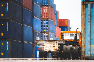 foreman worker or engineer are working about logistic industrial transport shipping container