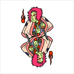 japanese style tattoo illustration vector design