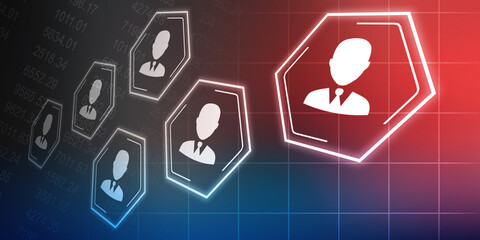 2d illustration Business Network concept