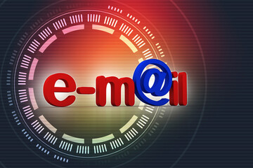 3d rendering E mail sign concept
