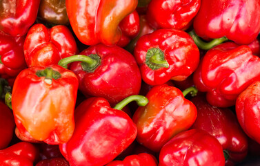 red pepper on market counter