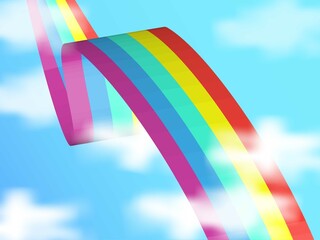 Realistic colorful rainbow concept Free Vector
