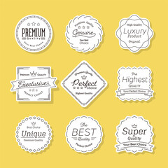 縁の付いたシンプルなラベルのセット。モダンでかわいいタグ。タイトルや見出しのフレームにも最適です。