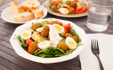 delicious healthy fresh vegetable salad for breakfast