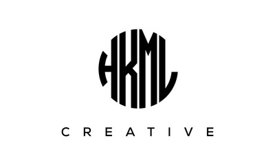 Letters HKML creative circle logo design vector, 4 letters logo - obrazy, fototapety, plakaty