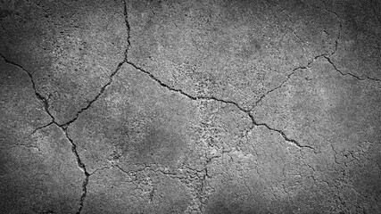 Background image, cracked old concrete floor or wall.
