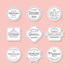 縁の付いたシンプルなラベルのセット。モダンでかわいいタグ。タイトルや見出しのフレームにも最適です。