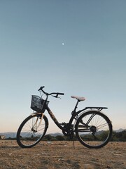 Fototapeta na wymiar bike on the beach of Tetouan