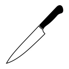 Knife Outline vector illustration isolated on white