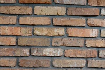 Surface of simple old rugged brick wall