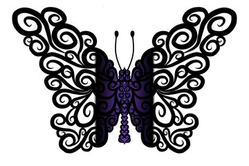 Beautiful gradient colour design  OF Butterfly illustration for wallpaper background ads or...