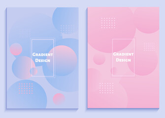 A set of creative backgrounds with a soft gradient. Abstract modern design with circles. Vector template in pastel colors for banners, posters, posters, flyers.