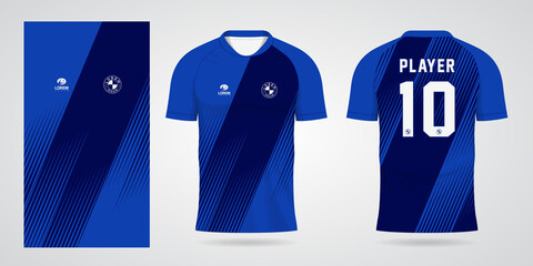 blue sports shirt jersey design template
