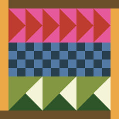Bright colored quilt inspired pattern print background