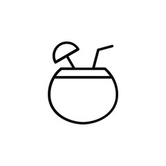 Coconut drink Line Icon, Vector, Illustration, Logo Template. Suitable For Many Purposes.
