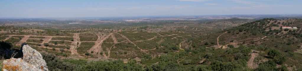 Fototapeta na wymiar Paysage de l'Alentejo des hauteurs de Portel dans le sud du Portugal