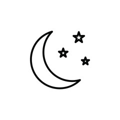moon Line Icon, Vector, Illustration, Logo Template. Suitable For Many Purposes.