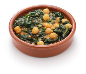 Garbanzos guisados ​​y espinacas( chickpeas stew with spinach ),  spanish tapas dish
