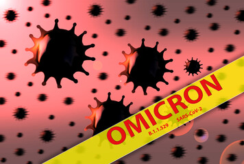 Omicron new SARS mutation variant. SARS-CoV-2 Coronavirus Variant Omicron. 