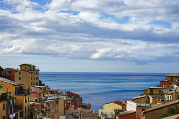 View of the village of Riomaggiore, Cinque Terre, Italy