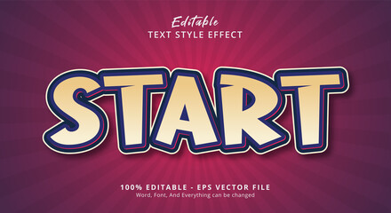 Editable Start text effect template