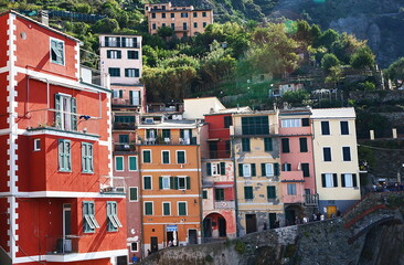 View of the village of Riomaggiore, Cinque Terre, Italy